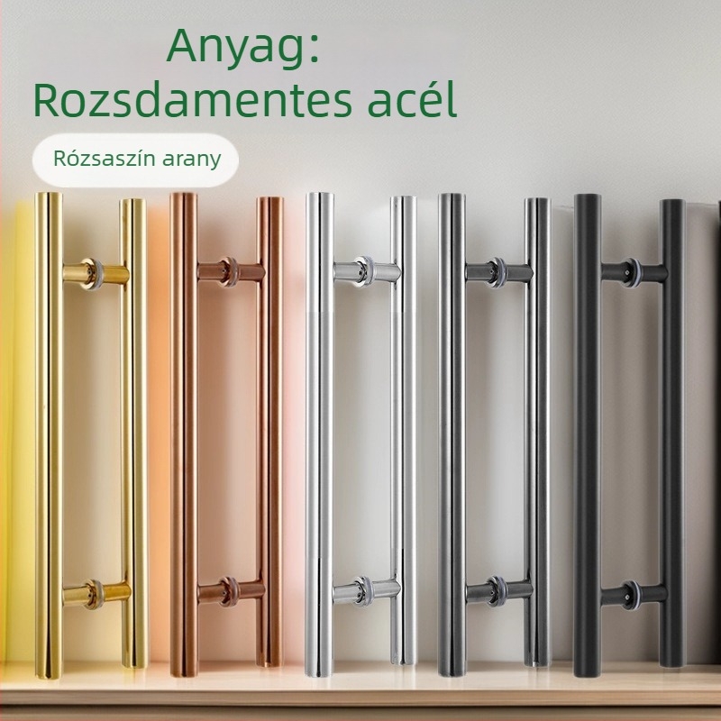 Rozsdamentes acél üvegajtó fogantyú, fürdőszobai tolóajtókhoz, keret nélküli ajtókhoz, megerősített kivitelű faajtókhoz