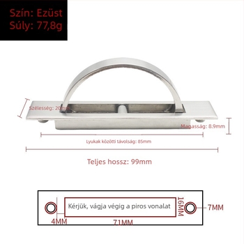 Rejtett szekrényfogantyú – japán tatami stílus, cink ötvözet, elektroplakálás, modell C0036