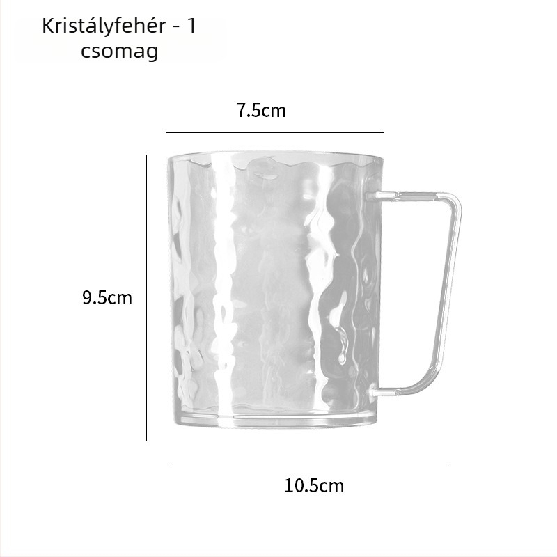 Fogkefe és szájvíz pohár fogantyúval, gleccsers mintázat, akril, hengeres formájú