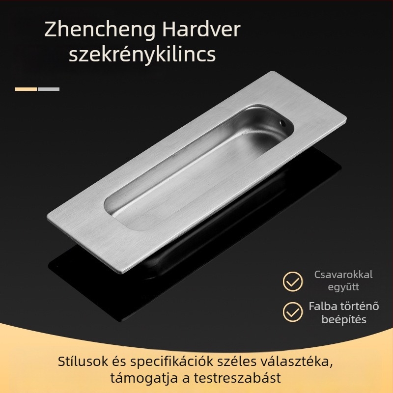 Rejtett rozsdamentes acél szekrényajtó fogantyú, modern minimalist dizájn szekrényekhez és ruhásszekrényekhez