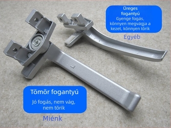 38 típusú vastagított alumíniumötvözetes ajtó- és ablakfogantyú, sík kilincs, ablakokhoz és függönyfalakhoz, 7 alakú