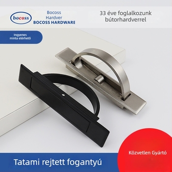 Tatami rejtett fogó A0001 tatamihoz, fiókokhoz és szekrényekhez; anyag: cinkötvözet; felületkezelés: elektrolitikus bevonat; stílus: modern minimalizmus