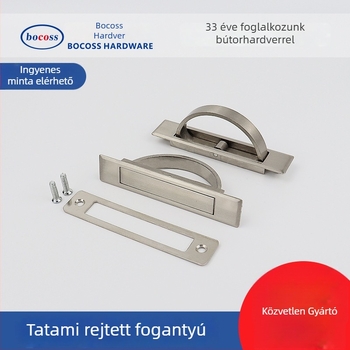 Tatami rejtett fogó A0001 tatamihoz, fiókokhoz és szekrényekhez; anyag: cinkötvözet; felületkezelés: elektrolitikus bevonat; stílus: modern minimalizmus