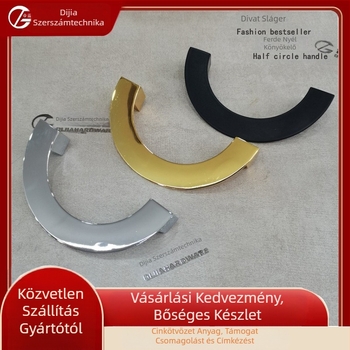 Dijia 23002 Félkör alakú fogantyú ruhásszekrényekhez és fiókokhoz — modern, minimalist stílus, anyag: cinkötvözet, alkalmazható gardróbokhoz, cipősszekrényekhez, boros szekrényhez, fiókokhoz és éjjeliszekrényekhez