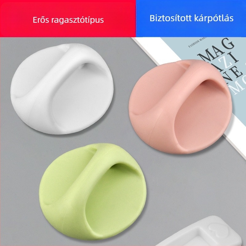 Fúrás nélküli ajtó- és szekrényfogó – ragasztós, push-pull, műanyag, modell LLS-03
