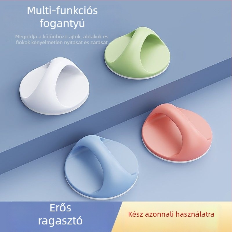 Fúrás nélküli ajtó- és szekrényfogó – ragasztós, push-pull, műanyag, modell LLS-03