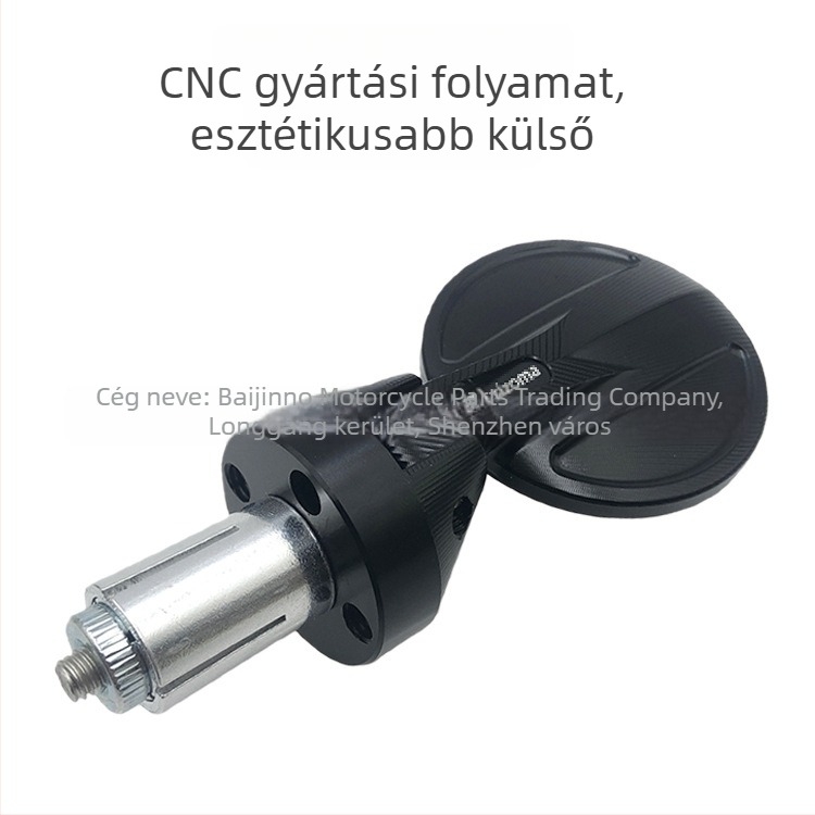 Motorkerékpár visszapillantó tükör, CNC alumínium burkolattal, kör konvex tükör, modell BJN-076, 17 mm-es kormánycső belső nyílás, univerzálisan illeszkedik minden motorkerékpárhoz