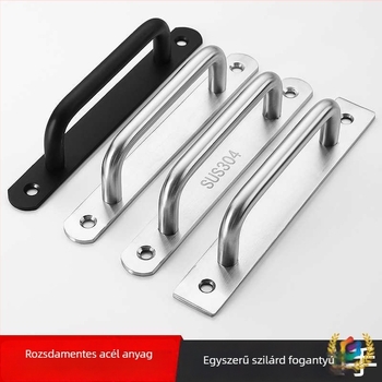 Rozsdamentes acél bútorszekrény ajtó fogantyú, kefés felület, modern minimalista stílus, modell 128