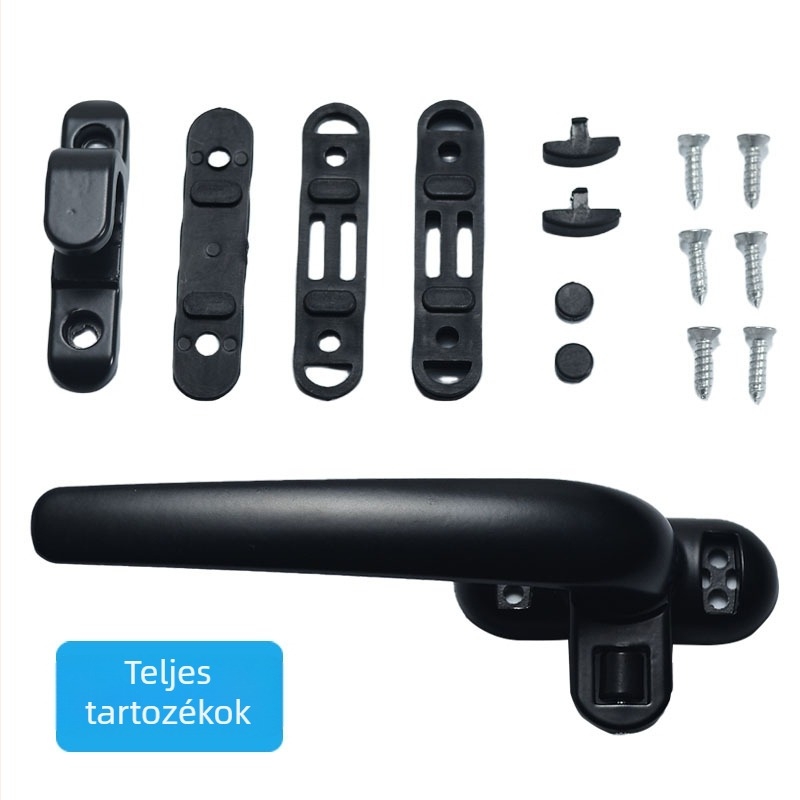 Alumínium‑ötvözet ablakfogantyú kifelé nyíló ablakhoz, zárómechanizmussal, modell Handle 01