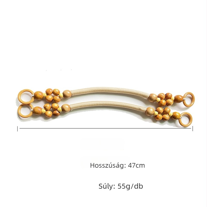 Fából készült gyöngyökből készült táskadísz – kézzel készített, új nemzeti trend, egységes minta, vízálló, ultra könnyű, poggyász kiegészítő