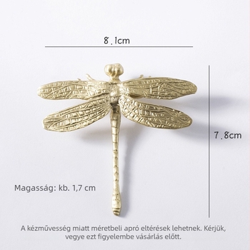 Sárgarézből készült szekrényfogantyú, dragonfly/butterfly forma, modern minimalista stílus, felület: dewaxing sealing glaze