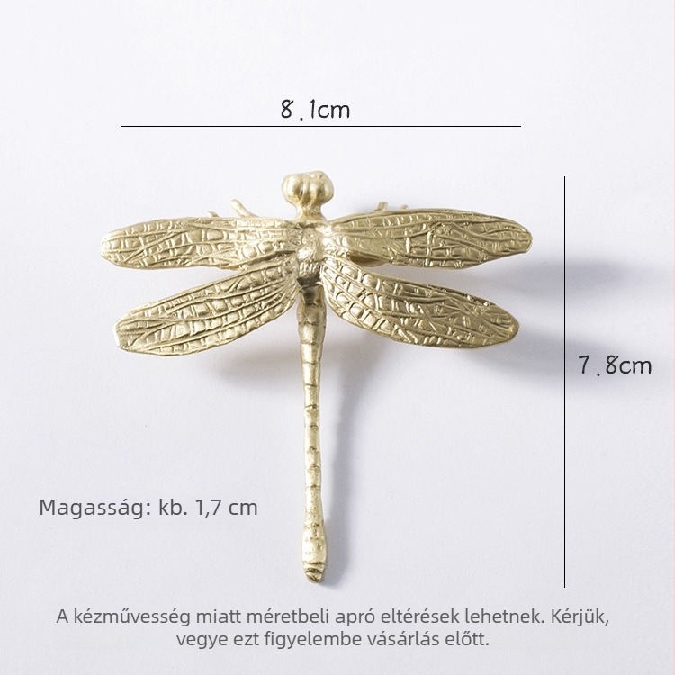 Sárgarézből készült szekrényfogantyú, dragonfly/butterfly forma, modern minimalista stílus, felület: dewaxing sealing glaze