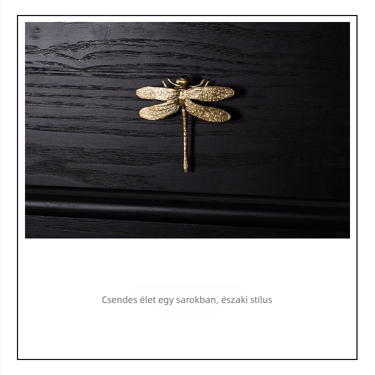 Sárgarézből készült szekrényfogantyú, dragonfly/butterfly forma, modern minimalista stílus, felület: dewaxing sealing glaze