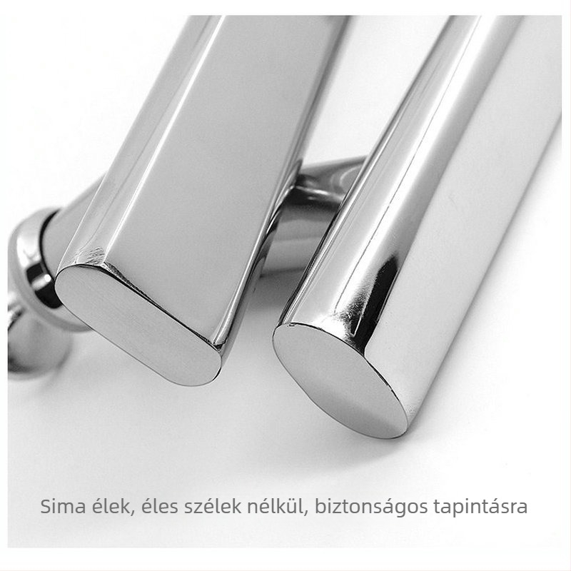 Rozsdamentes acélból készült fürdőszobai üveges ajtóhoz lapos csőfogantyú - Modern minimalista stílus, fényes felület