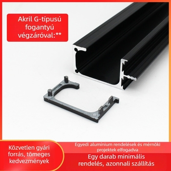 Alumínium ötvözetű szekrényajtó G-alakú fogó, minimalist stílus, rejtett szerelés