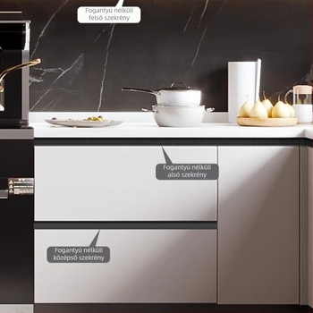 Rejtett beépített alumínium fogantyú fiókokhoz és szekrényekhez, anodizált alumínium ötvözet, die casting technika, modern minimalista stílus