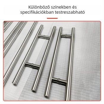 H alakú üvegajtó fogó rozsdamentes acélból, faajtókhoz és zuhanyzókhoz, modern minimalist dizájn, kerek cső