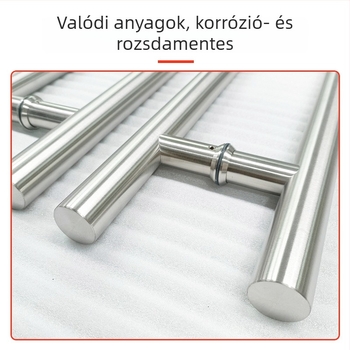 H alakú üvegajtó fogó rozsdamentes acélból, faajtókhoz és zuhanyzókhoz, modern minimalist dizájn, kerek cső