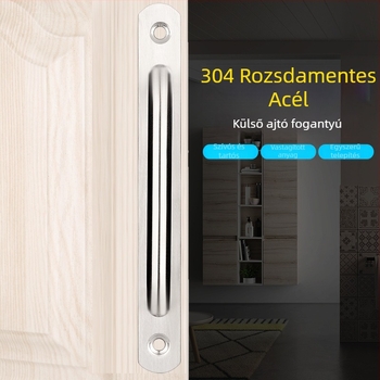 304 rozsdamentes acél ajtónyél, fúrás nélkül, gardrób ajtóhoz, felületre szerelt csúszó hardver, univerzális használat, modern minimalista stílus