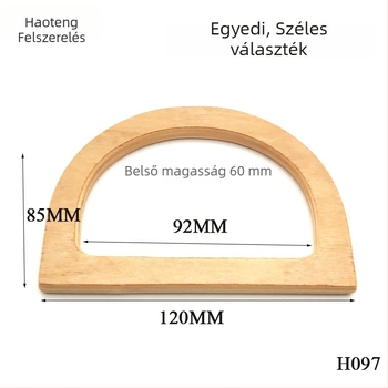 D- alakú fa markolat táskákhoz DIY – Haiteng H097