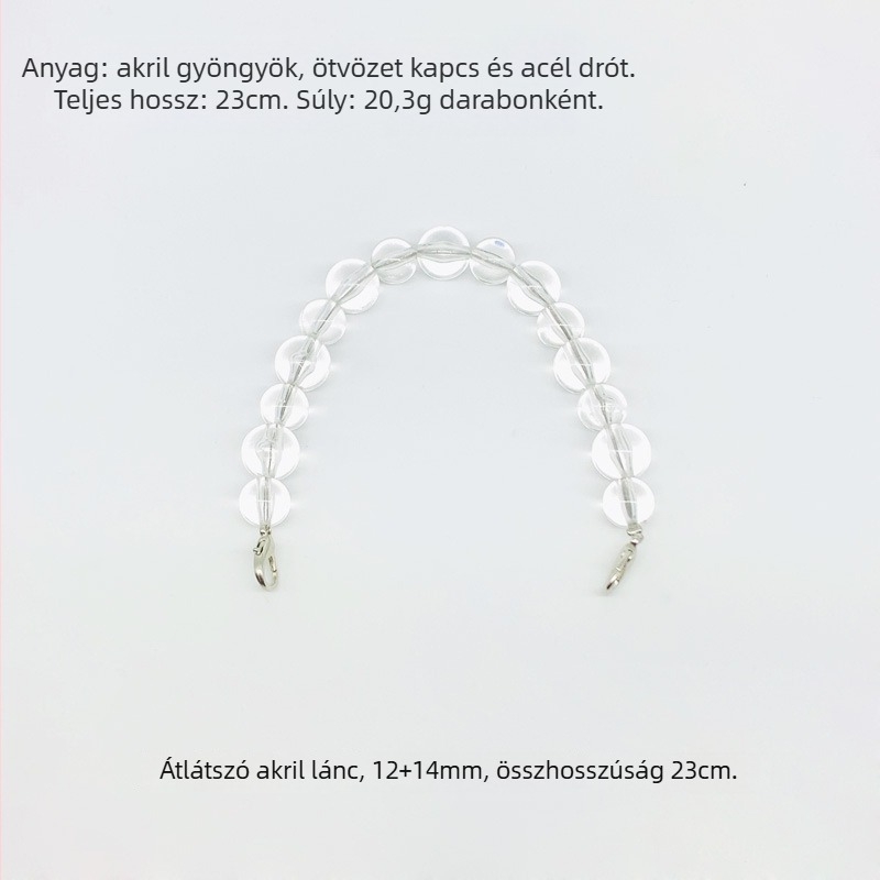 DIY gyöngy lánckészlet akril gyöngyökkel – átlátszó, 2022 ősze, Márka: Egyéb, Minta: Egyéb, Funkció: Egyéb