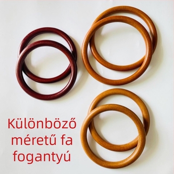 12 cm-es kör alakú fab fogantyú fonott táskákhoz – női táska kiegészítő