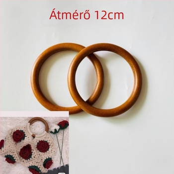 12 cm-es kör alakú fab fogantyú fonott táskákhoz – női táska kiegészítő