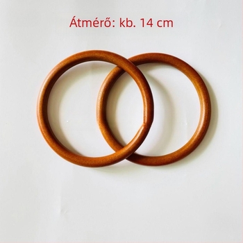 12 cm-es kör alakú fab fogantyú fonott táskákhoz – női táska kiegészítő