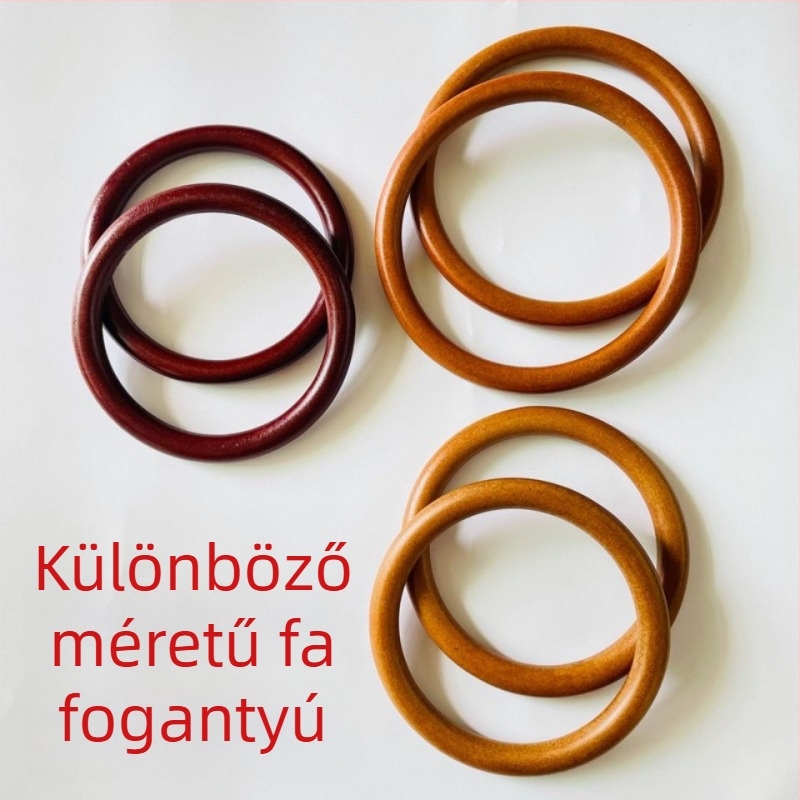 12 cm-es kör alakú fab fogantyú fonott táskákhoz – női táska kiegészítő