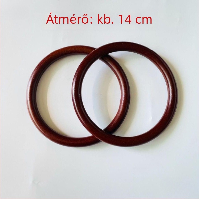12 cm-es kör alakú fab fogantyú fonott táskákhoz – női táska kiegészítő