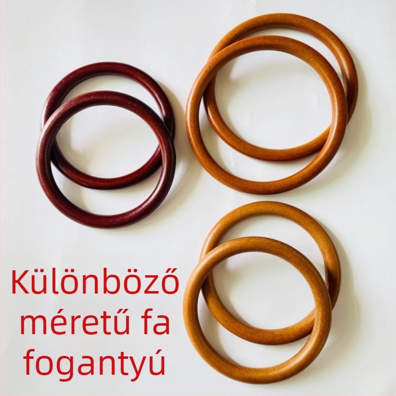 12 cm-es kör alakú fa fogantyú horgolt táskákhoz