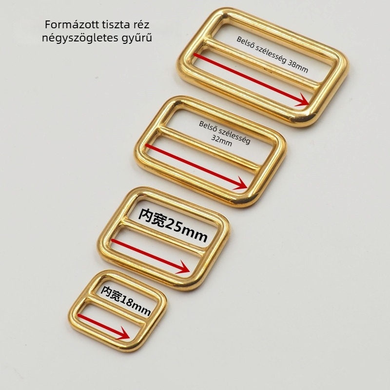 Tiszta réz gyűrű beépített sárgaréz csattal DIY bőr kiegészítőkhöz, 2018 tavasz kiadás