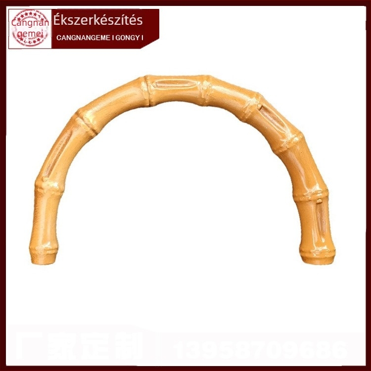 Mesterséges bambusz fogantyú táskákhoz — U-alakú gyökérgyűrű, műanyag csatlakozó; eredet: Cangnan megye, Zhejiang; alkalmas ajándékdobozaok számára; nem importált