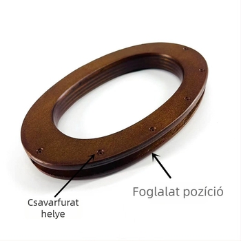 DIY táska hardver kiegészítő: ovális tömörfa kézi pánt kártya rekesszel (Hao Meng, 6601 modell, 2022 tavasz)