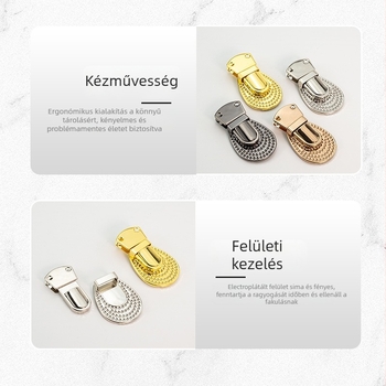 Vasból készült virágalakú zár női táskákhoz – push-lock hardver, Modell A115, Márka Minsheng, Termékkód A115, 2023 tél