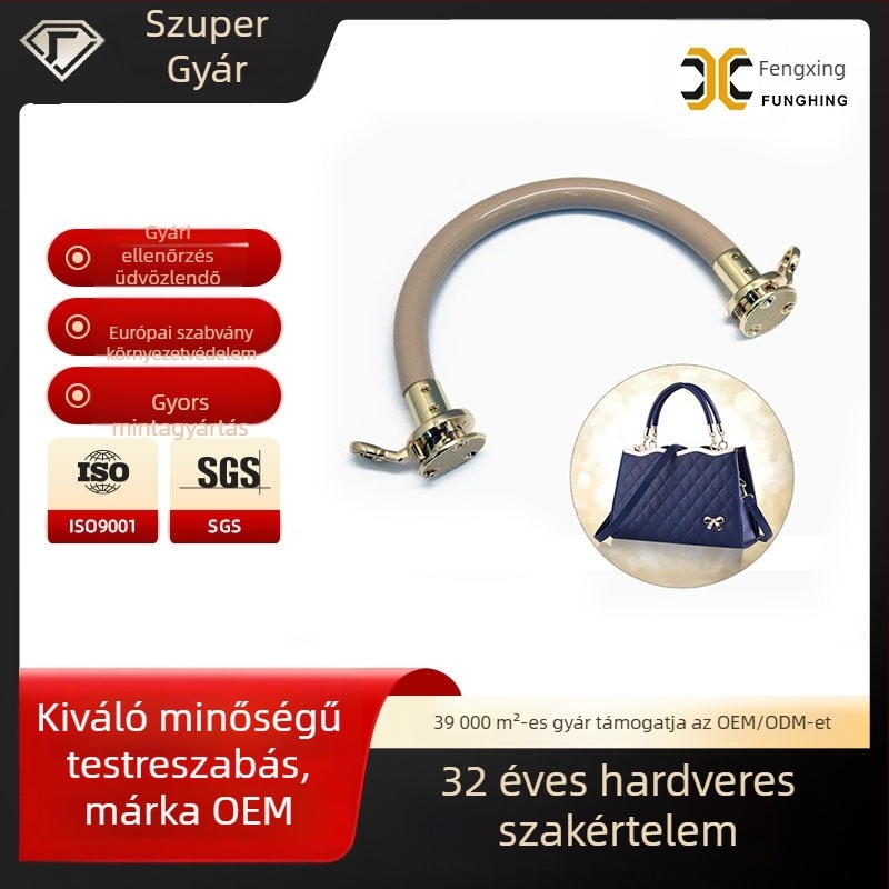 Fém fogantyú táskákhoz, félkör alakú DIY hardver, minimalist stílus