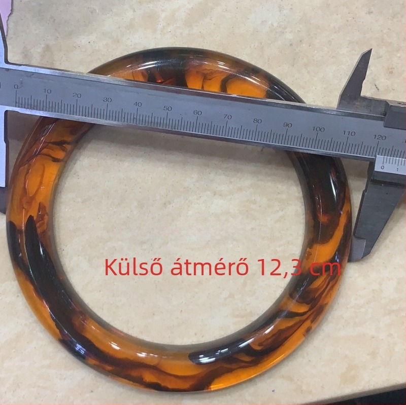 DIY műgyanta táska fogantyú tortoiseshell színben, kör alakú, sík alappal; műgyanta karkötő háziállatok számára