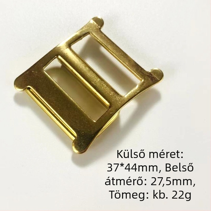 Sárgaréz övcsat roller-pin – minimalist design övekhez és táskákhoz