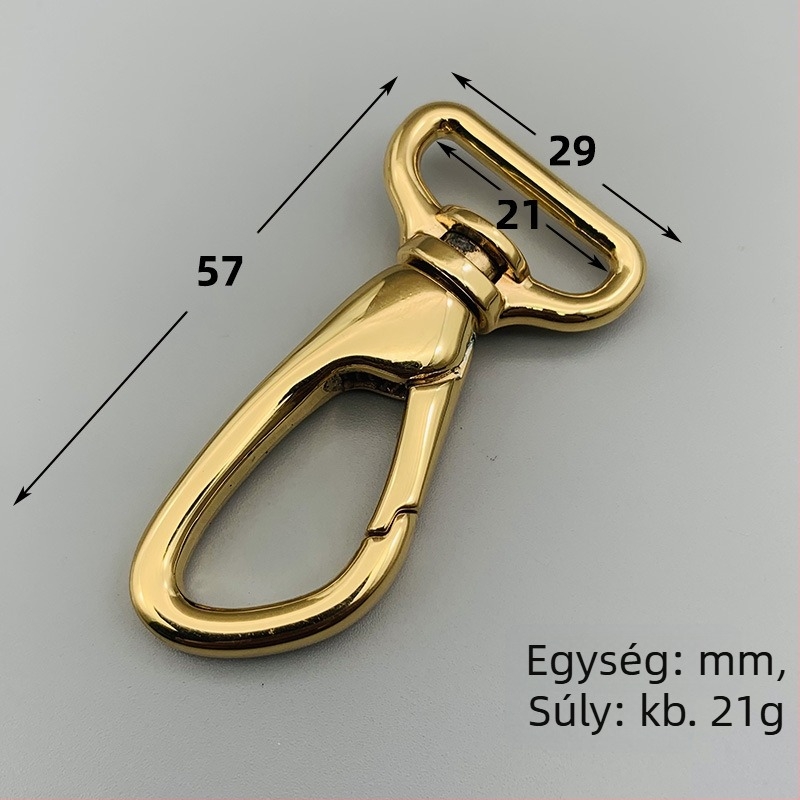 Horogzár bőr táskákhoz — Broken Copper XBB030, cinkötvözet, kézműves