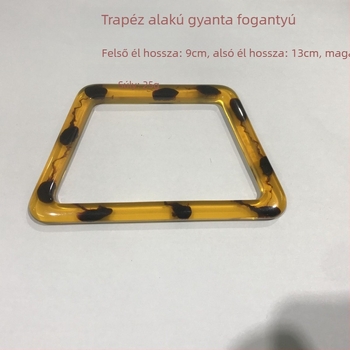 Trapezium alakú műgyanta táskafogó – DIY divat kiegészítő, tortoiseshell mintázat