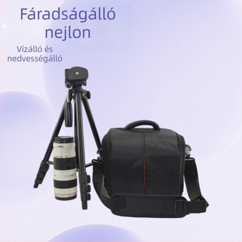 SLR KAMERA TÁSKA - Vízálló, Kopásálló, Lopás elleni, Ütésálló | Nylon, Chuanqi hunter márka, Légpárnás vállpánt, Poliészter-pamut bélés, Kompatibilis SLR Canon