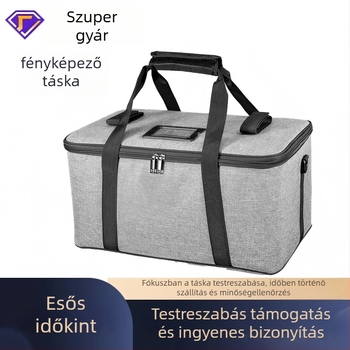 DSLR / Mirrorless fényképezőgép táska vászonból — vízálló, kopásálló, lélegző; zárás cipzár, puha fogantyú, kézitáska stílus, belső rekesz tetővel, logónyomtatás elérhető