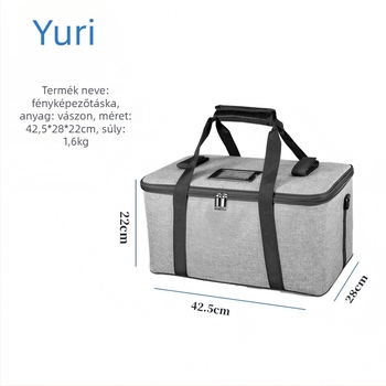 DSLR / Mirrorless fényképezőgép táska vászonból — vízálló, kopásálló, lélegző; zárás cipzár, puha fogantyú, kézitáska stílus, belső rekesz tetővel, logónyomtatás elérhető