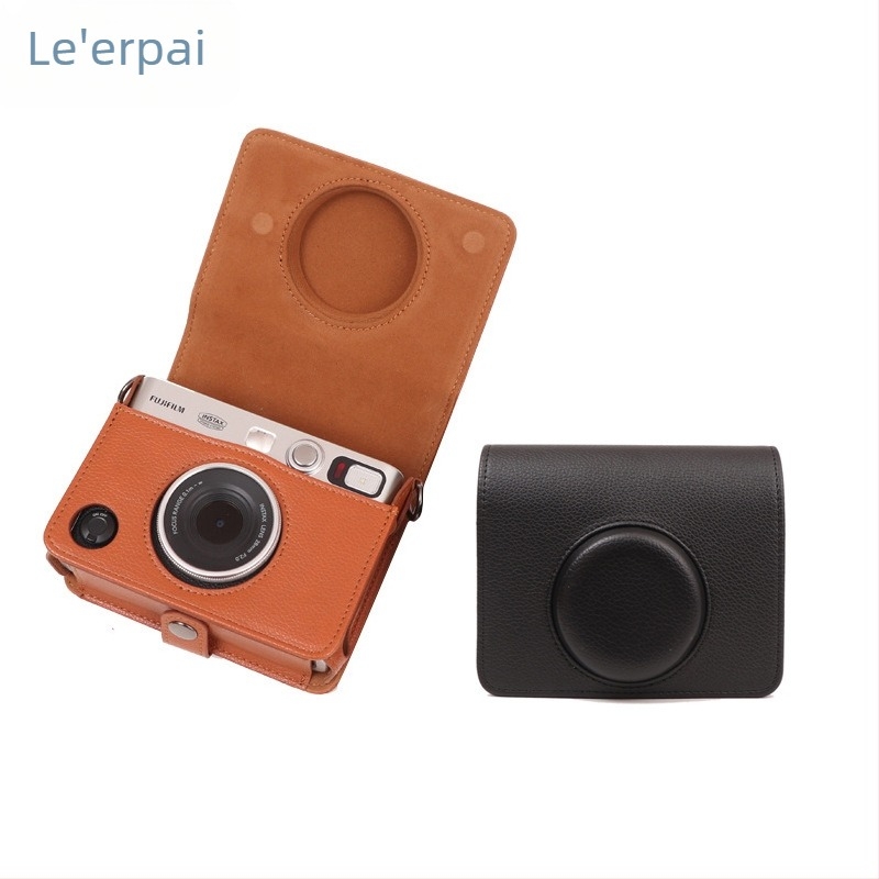Mini evo fényképezőgép táska, crossbody stílus, PU bőr külsővel és velúr rész, kompatibilis a Fuji/Polaroid Mini evo-val