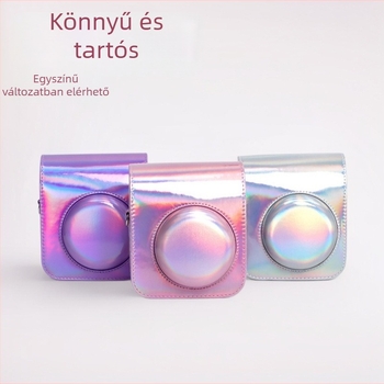 Polaroid Instax Mini Kamera Táska - PU anyag, Flanel belső, Keresztpántos védőtok, Mini11 kompatibilis, Mini12/11/9 kompatibilis