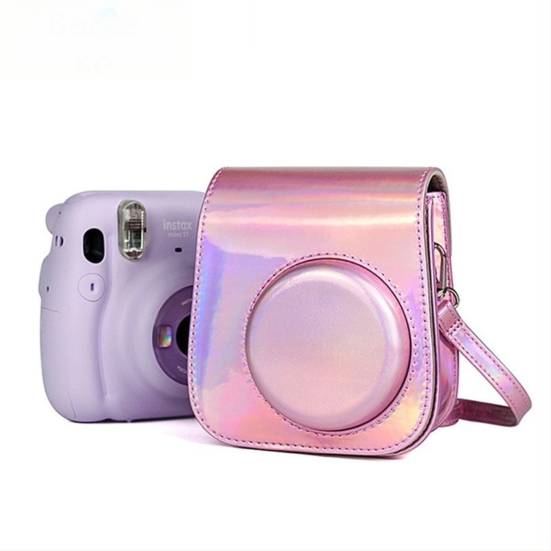 Polaroid Instax Mini Kamera Táska - PU anyag, Flanel belső, Keresztpántos védőtok, Mini11 kompatibilis, Mini12/11/9 kompatibilis