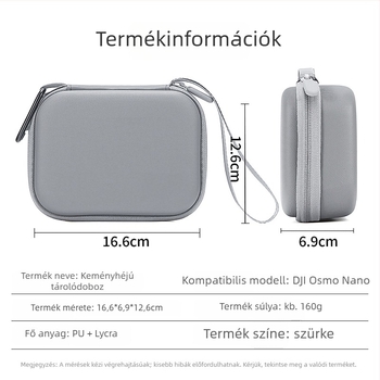 Hard Shell tok DJI Osmo Nano kamera – PU+Lycra, vízálló, kopásálló, ütésálló, hordozható