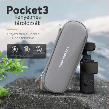 Pocket 3 hordozható kamera tok képernyővédővel és kiegészítő tárolóval, Lycra bélés, 140 g, Pocket 3 modell