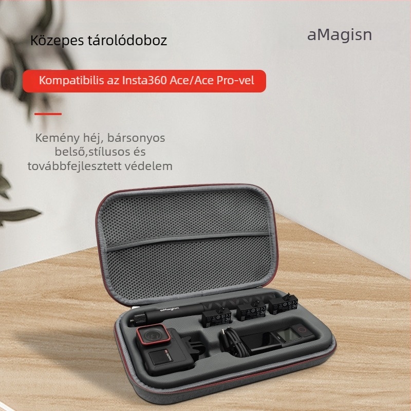 Insta360 Acepro2 kamera védőtáska, nedvességálló és hordozható (Anyag: Szövet; Márka: Amai; Kompatibilis: 360acepro; Tömeg: 390 g)