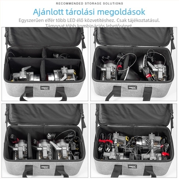 FOMITO DSLR fotó táska vállpánttal és világítással, vászon + kemény lemez, 2,8 kg
